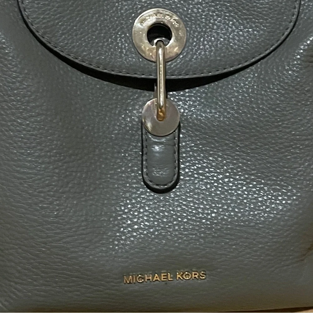 Michael Kors Sage Green Leather Raven Backpack - Picture 2 of 6
